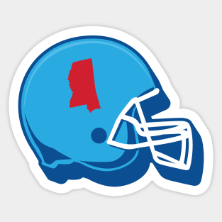 Mississippi Outline Football Helmet Sticker